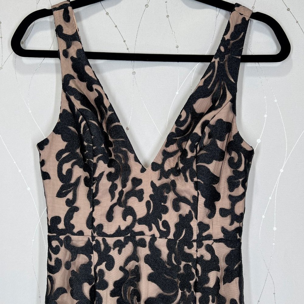 NWT Lovers + Friends Black Lace Beige Formal Gown $348 - Picture 10 of 15